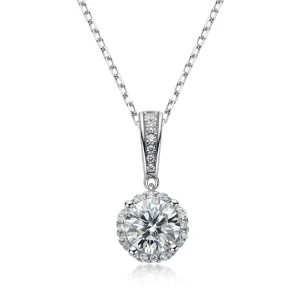 Classic Brilliant Round Moissanite Pendant Necklace