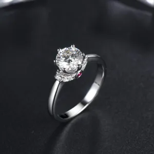 Classic Six Claw with Ruby, 1.00ct Round Cut