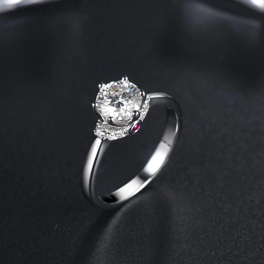 Classic Six Claw with Ruby, 1.00ct Round Cut