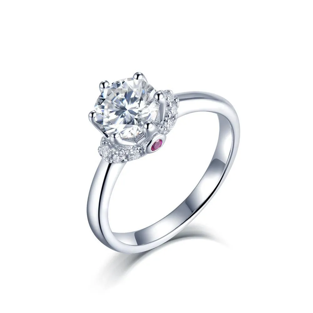 Classic Six Claw with Ruby, 1.00ct Round Cut