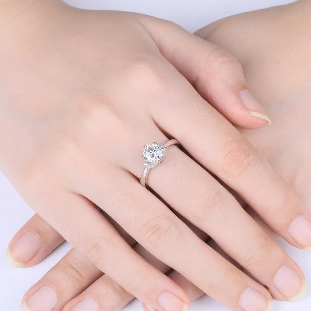 Classic Six Claw with Ruby, 1.00ct Round Cut