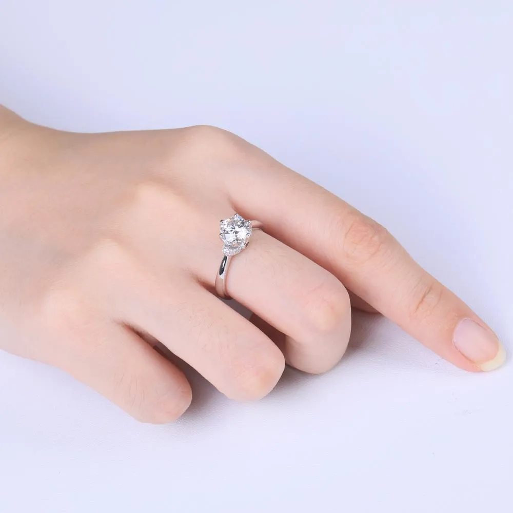 Classic Six Claw with Ruby, 1.00ct Round Cut