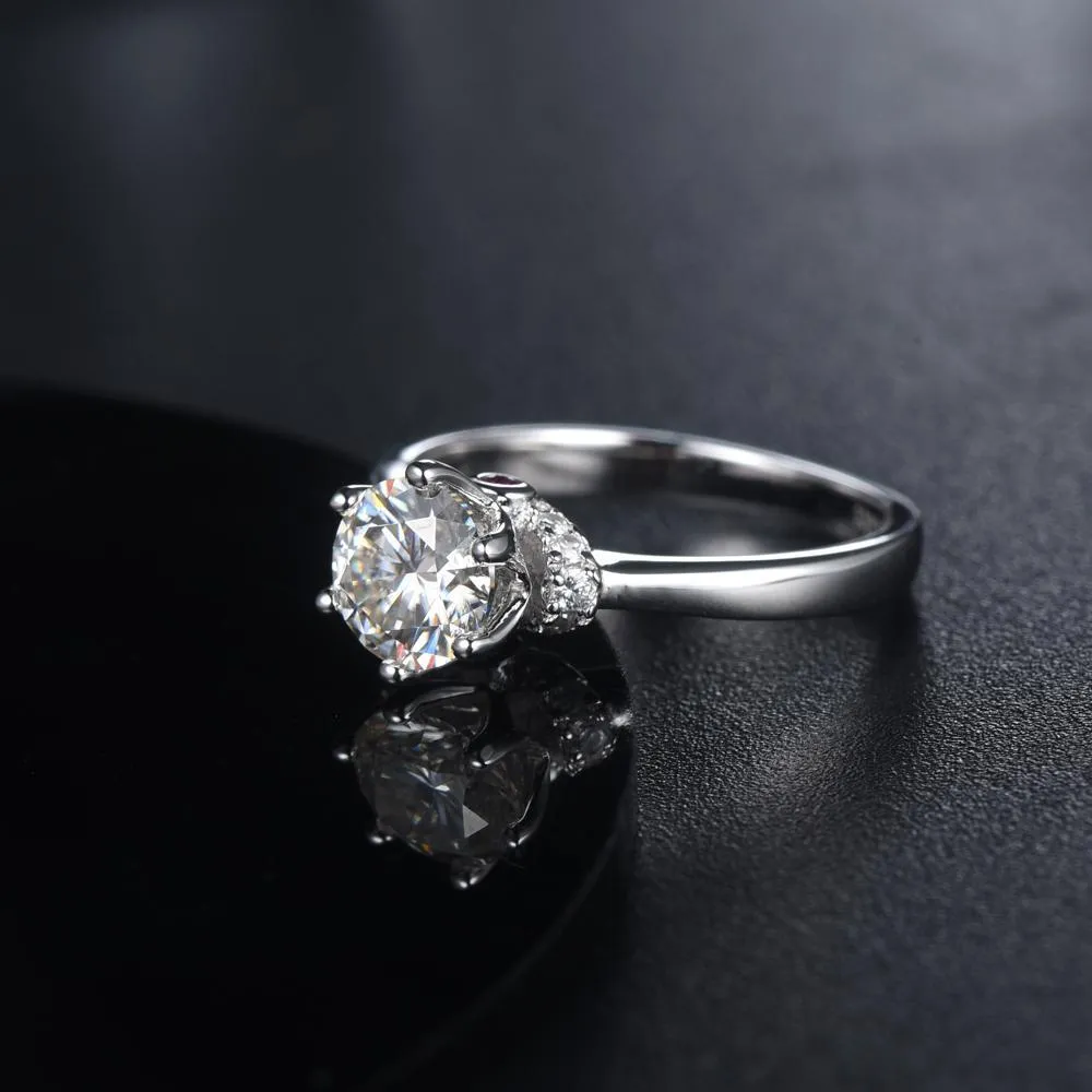 Classic Six Claw with Ruby, 1.00ct Round Cut