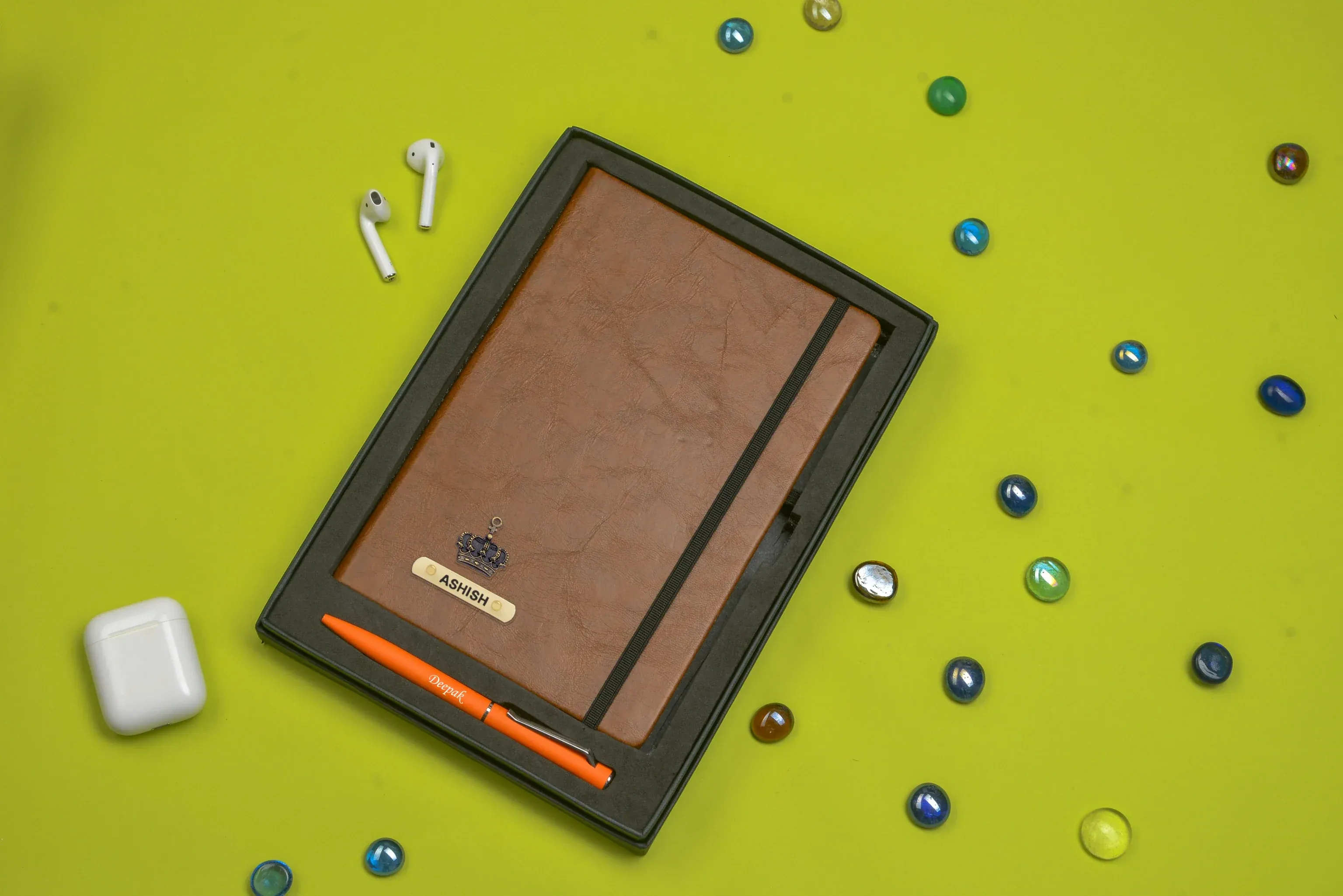 Classy Hardcover Diary   Classic Metal Pen - Brown