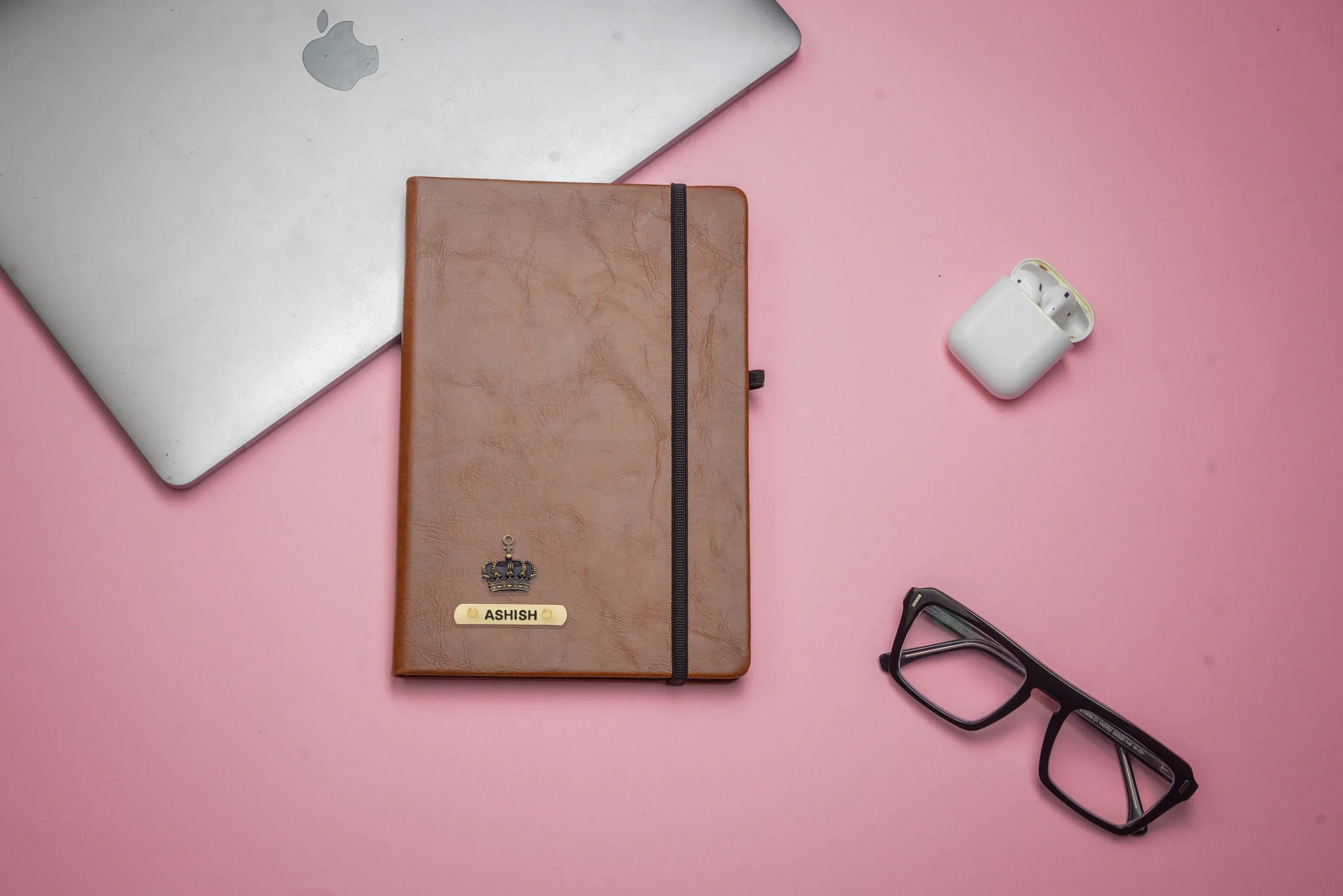 Classy Hardcover Diary   Classic Metal Pen - Brown