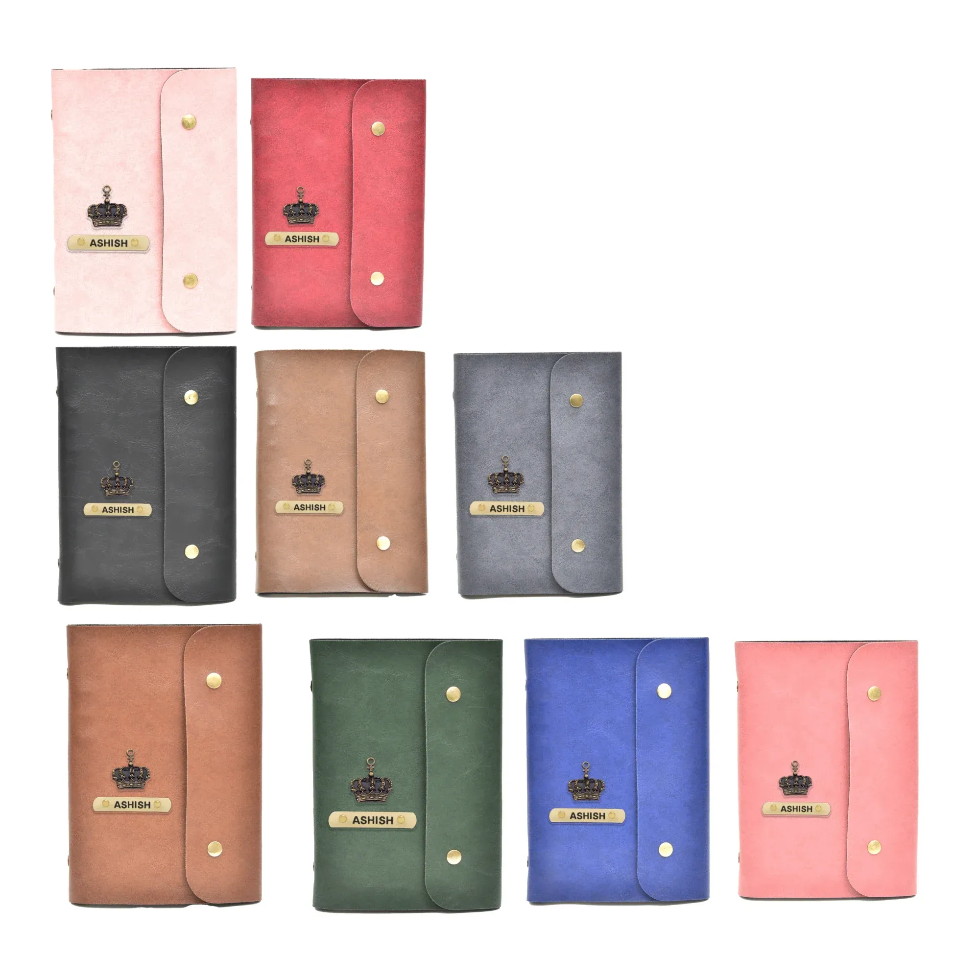 Classy Leather Customized Button Diary (Maroon)