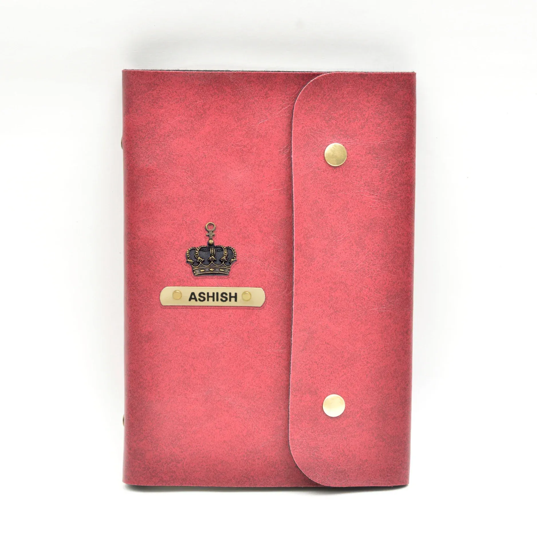 Classy Leather Customized Button Diary (Maroon)