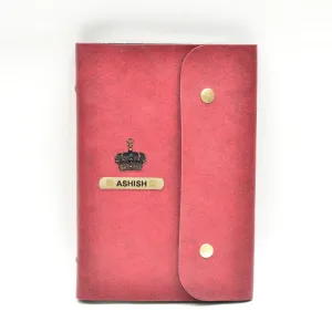 Classy Leather Customized Button Diary (Maroon)