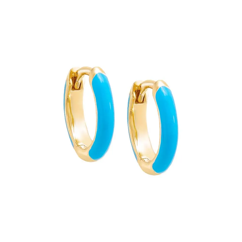 Colored Enamel Huggie Earring