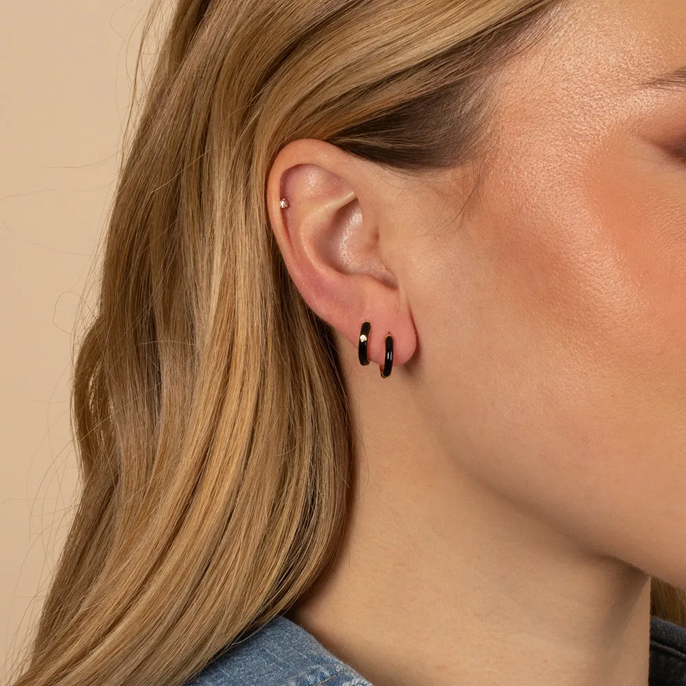 Colored Enamel Huggie Earring