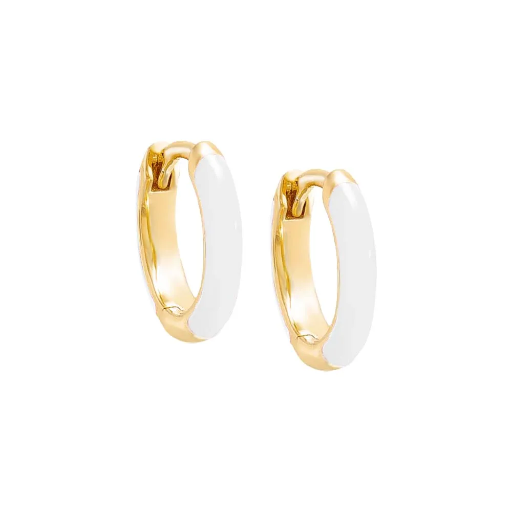 Colored Enamel Huggie Earring