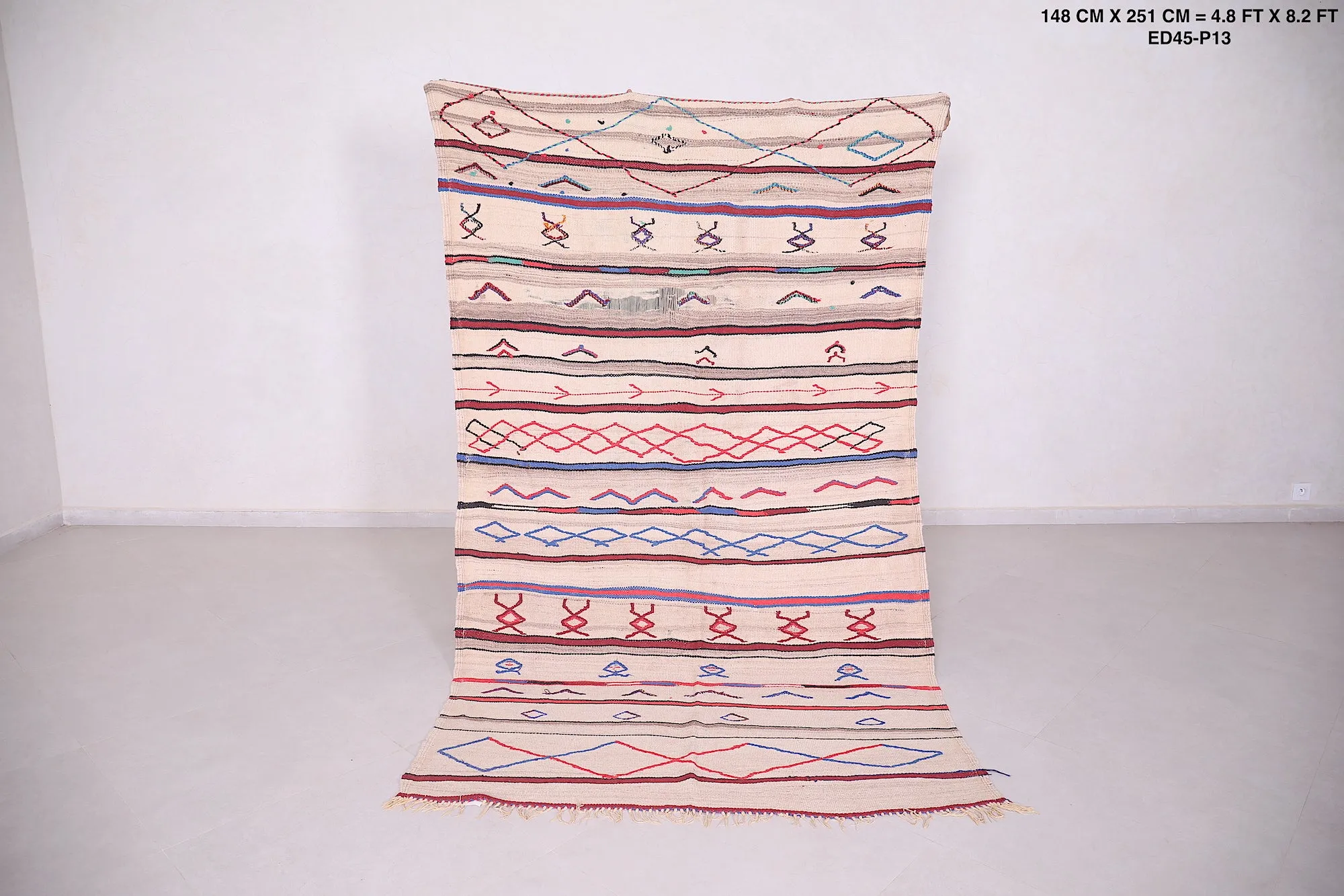 Colorful Azilal Rug – 4.8 X 8.2 Feet | Moroccan Artisan Masterpiece
