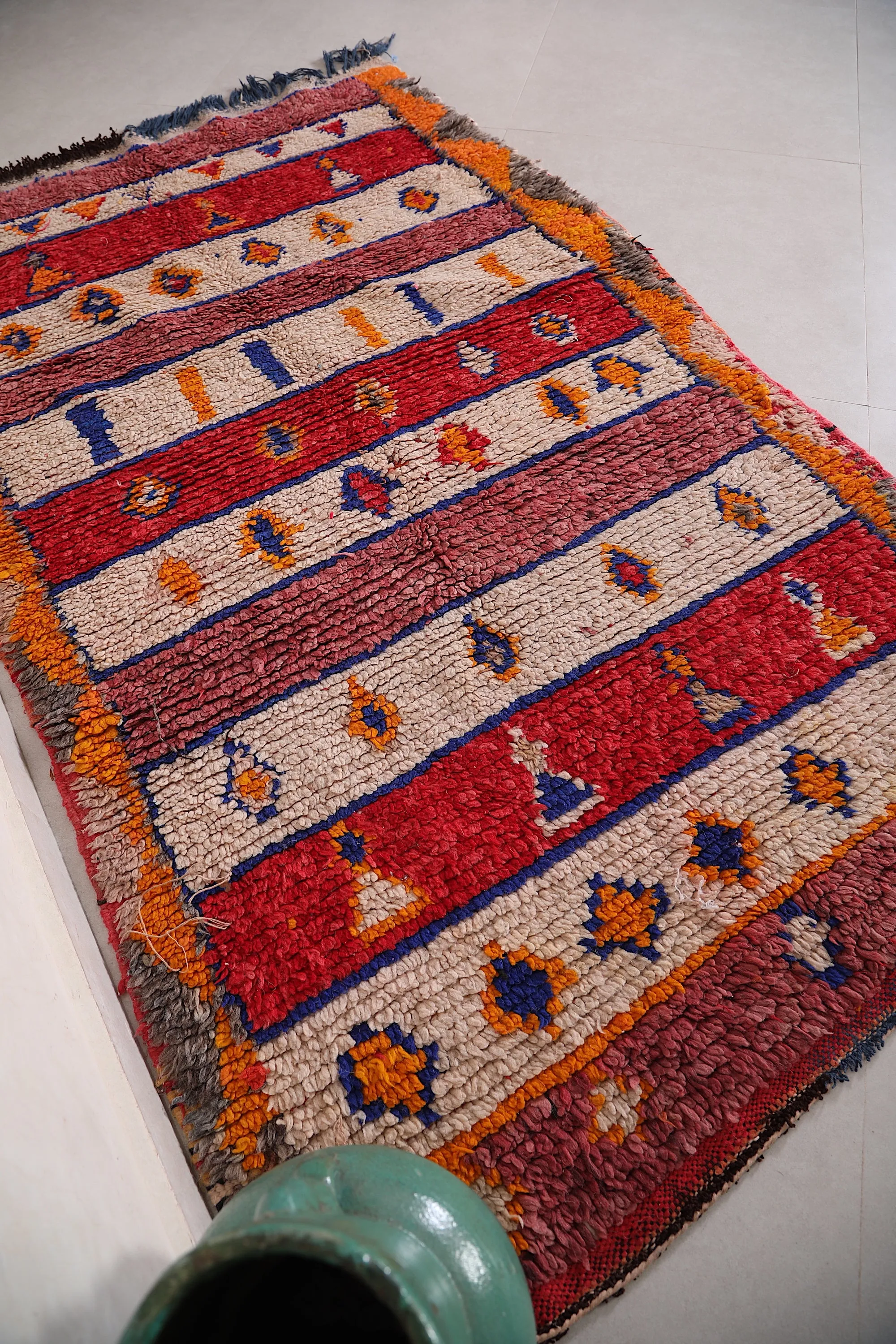 Colorful Berber Rug – 3.3 X 5.8 Feet | Handcrafted Moroccan Accent