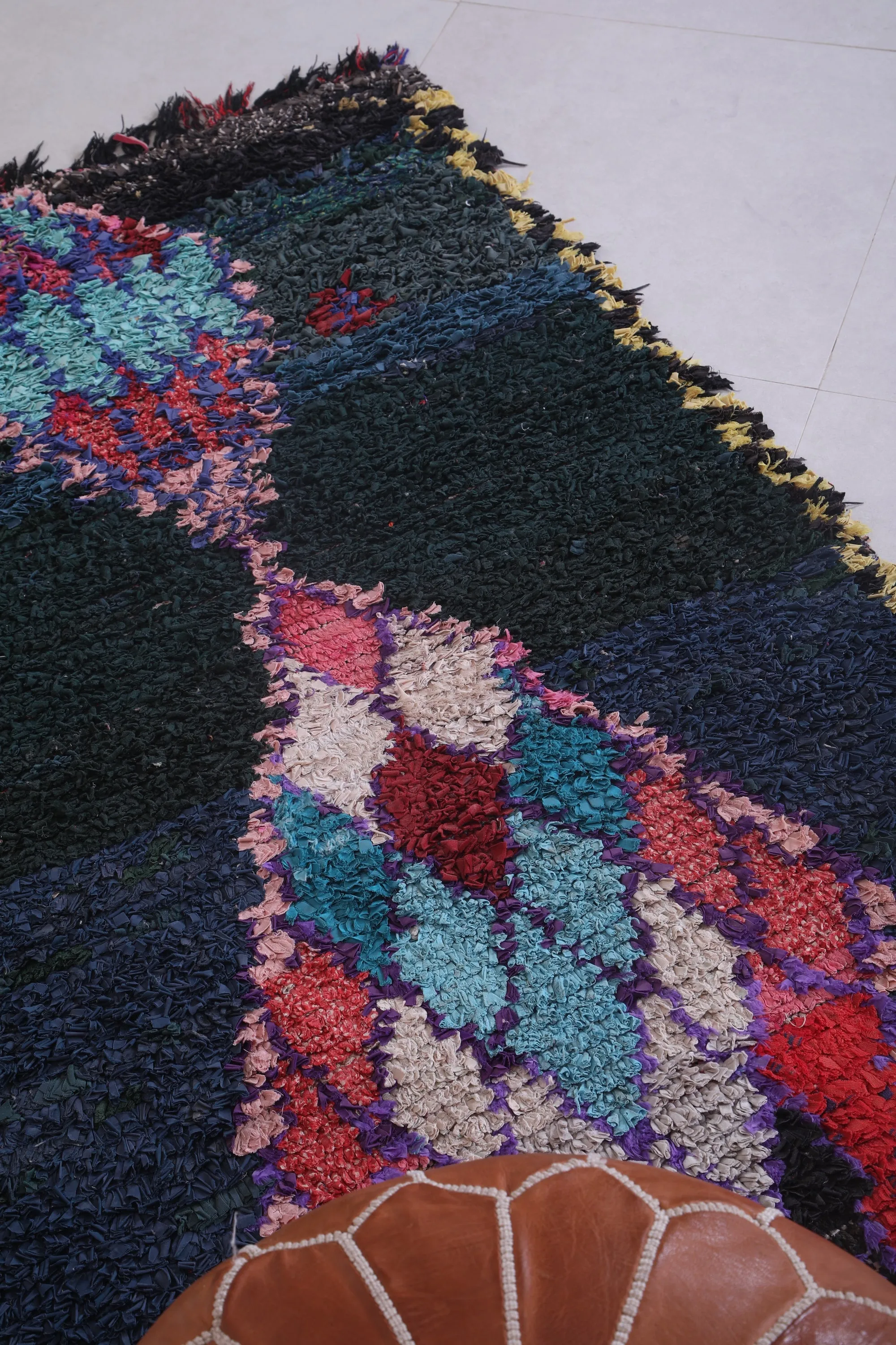 Colorful Boucherouite Rug – 3.2 x 6.7 Feet