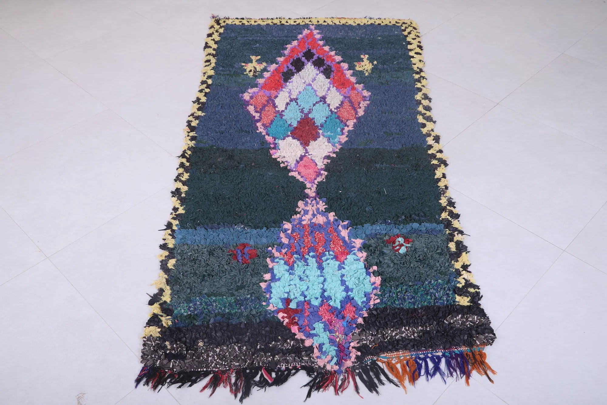 Colorful Boucherouite Rug – 3.2 x 6.7 Feet