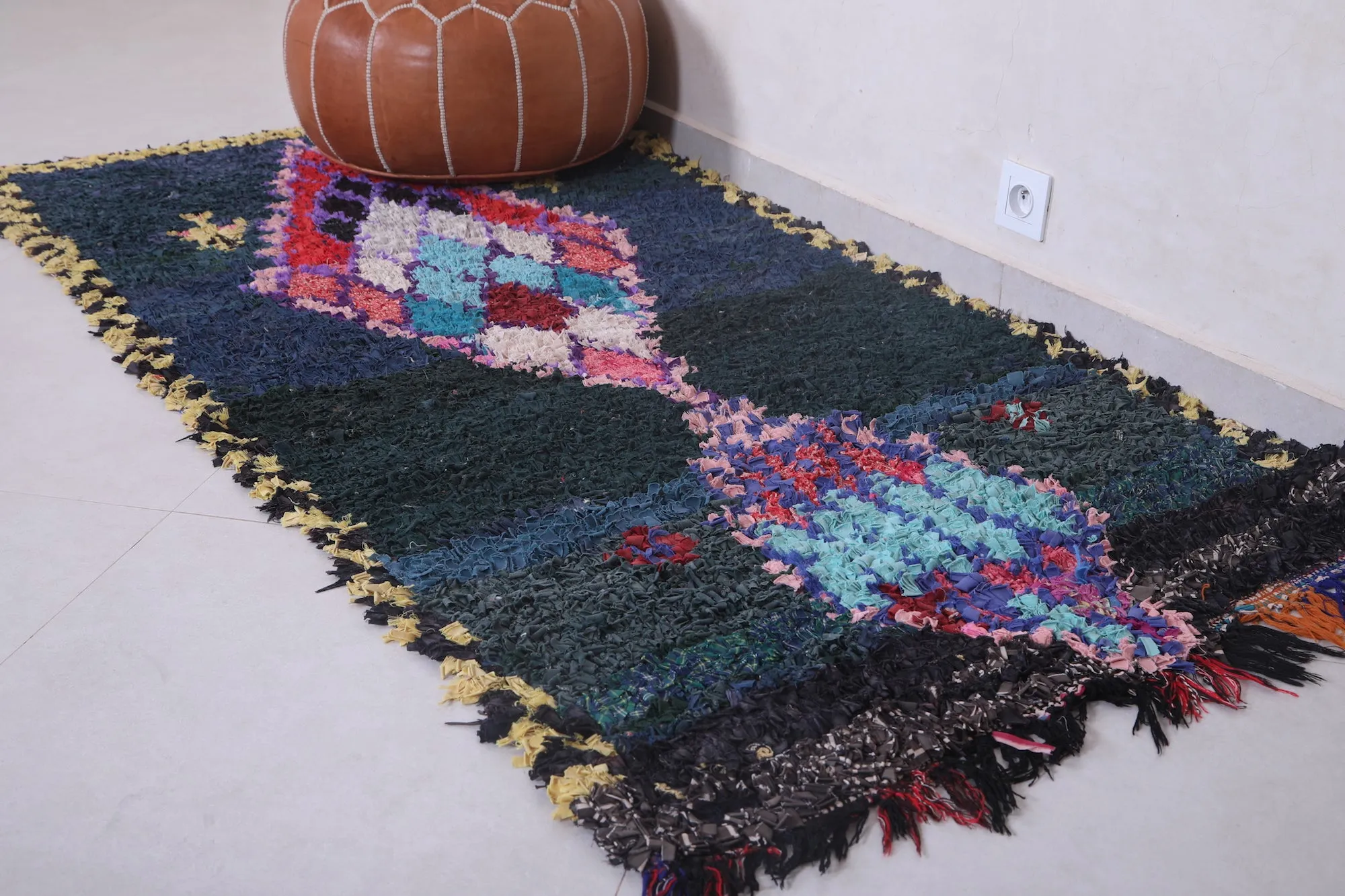 Colorful Boucherouite Rug – 3.2 x 6.7 Feet