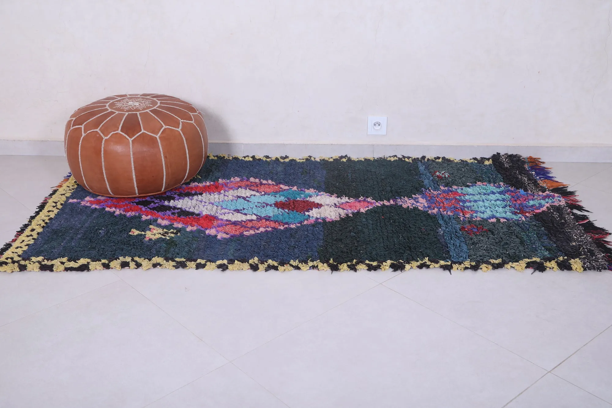Colorful Boucherouite Rug – 3.2 x 6.7 Feet