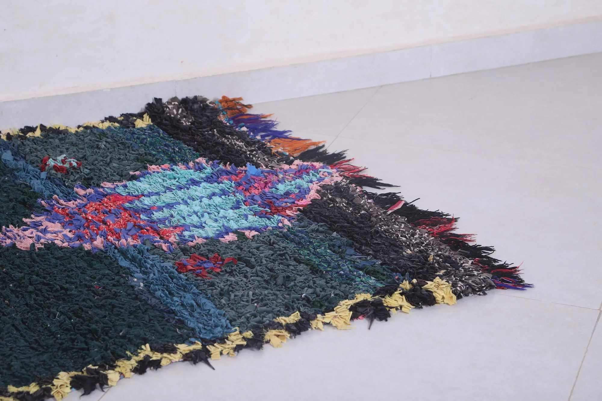 Colorful Boucherouite Rug – 3.2 x 6.7 Feet