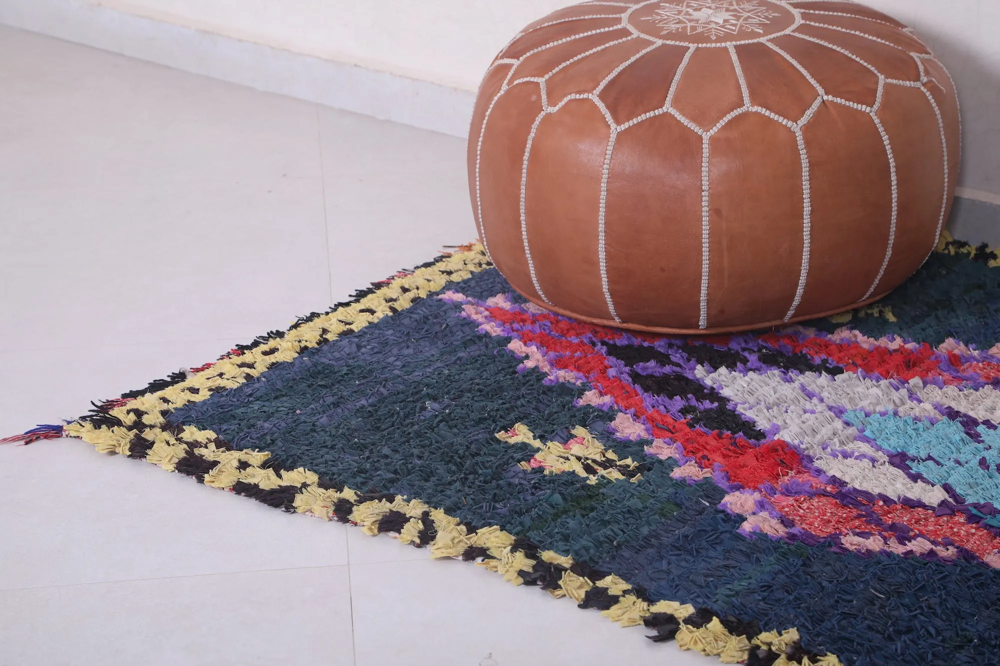 Colorful Boucherouite Rug – 3.2 x 6.7 Feet