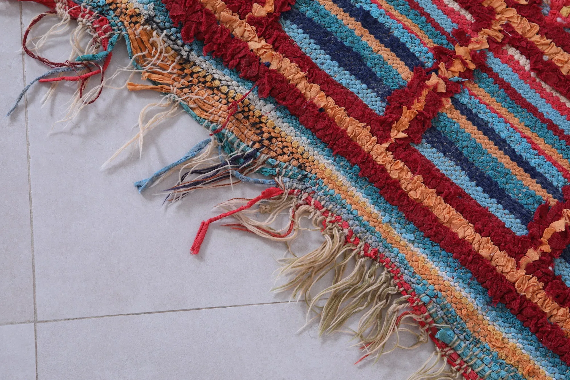 Colorful Handmade Moroccan Berber Rug - 4.4 X 6.3 Feet