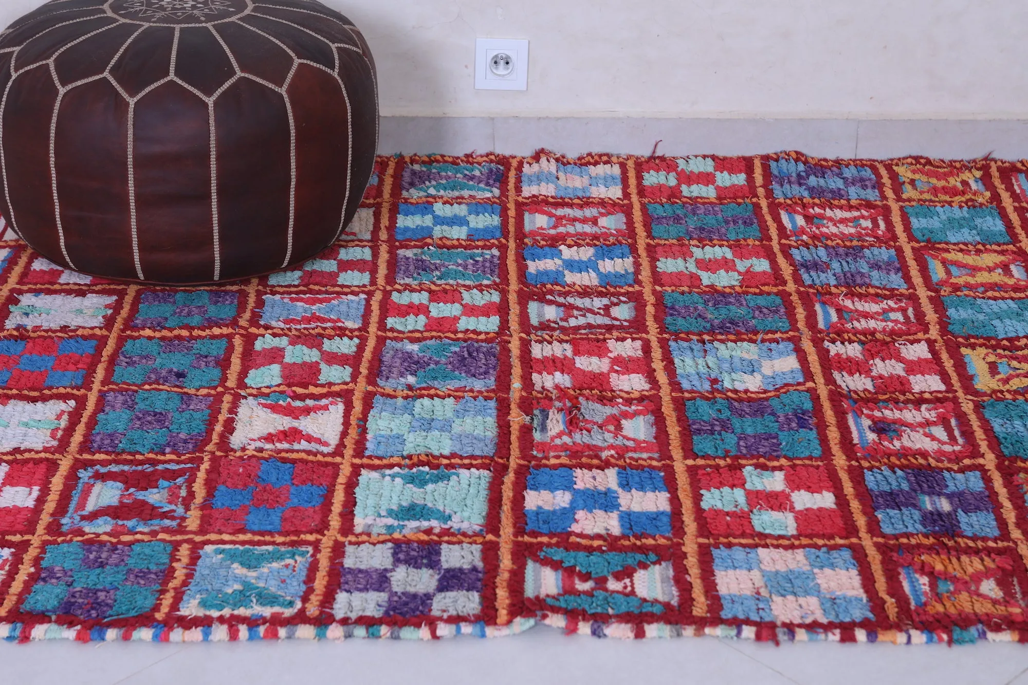 Colorful Handmade Moroccan Berber Rug - 4.4 X 6.3 Feet