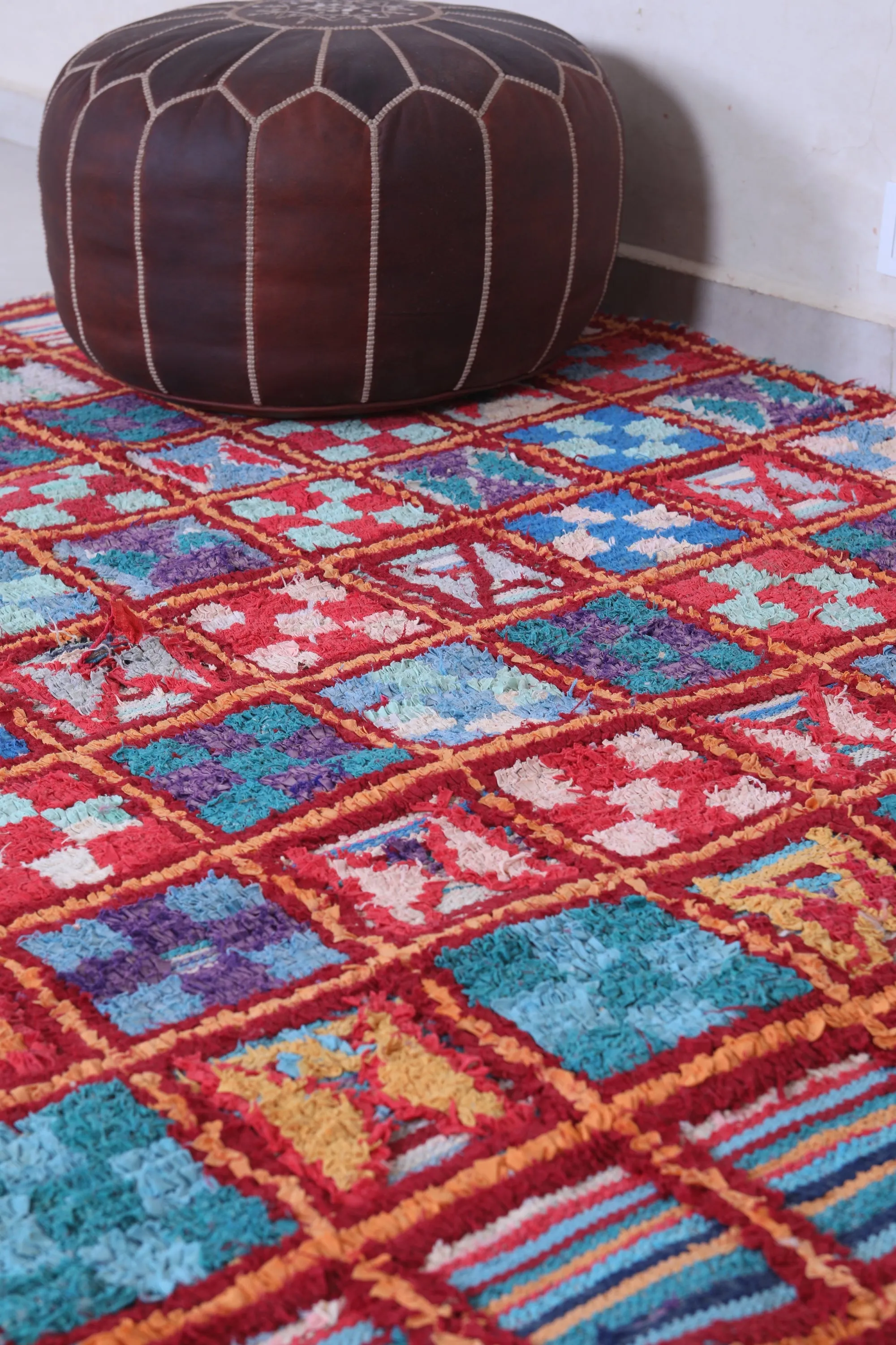 Colorful Handmade Moroccan Berber Rug - 4.4 X 6.3 Feet
