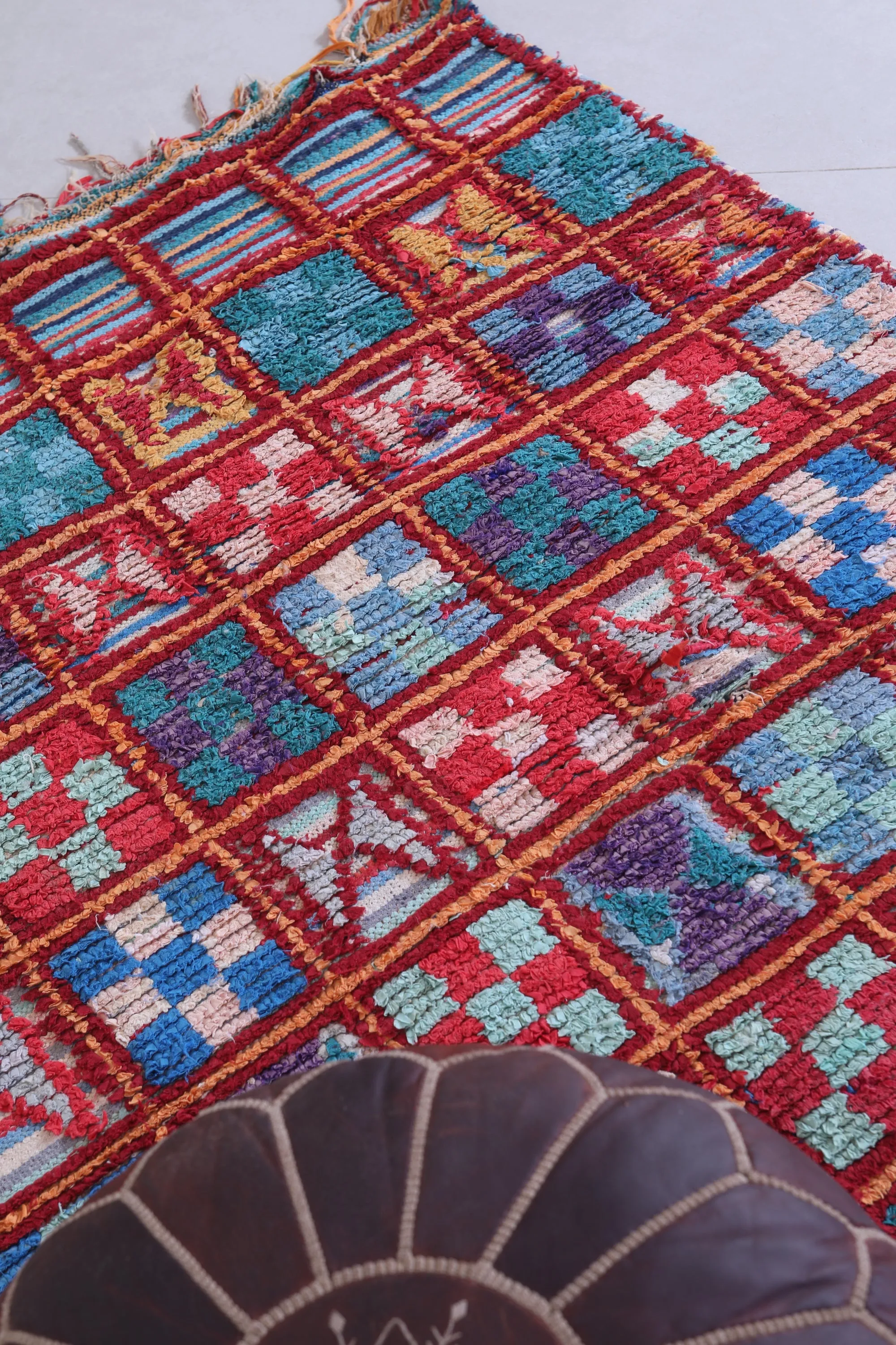 Colorful Handmade Moroccan Berber Rug - 4.4 X 6.3 Feet