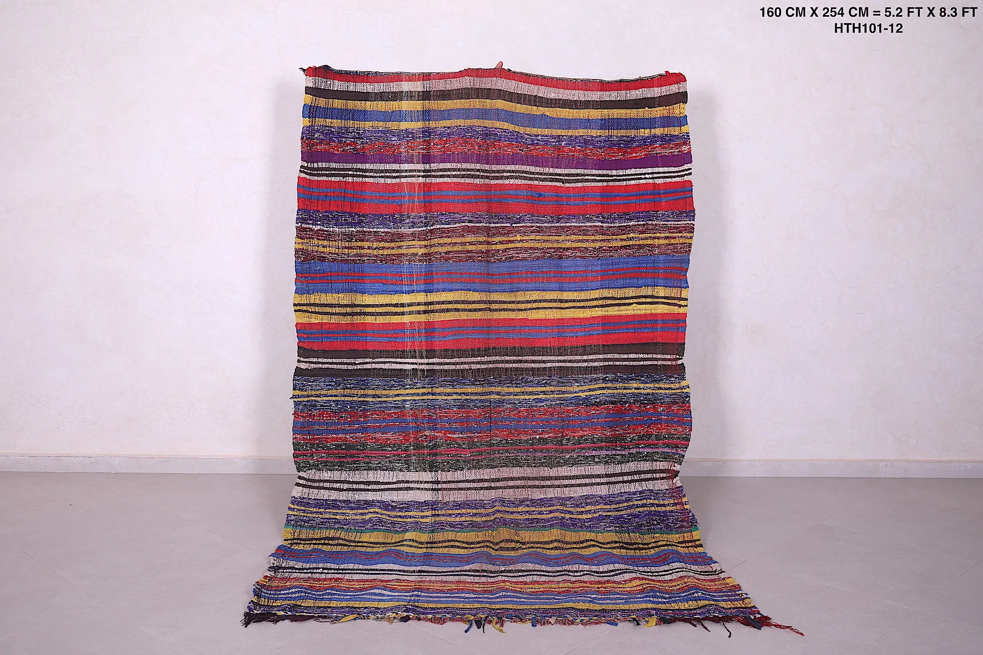 Colorful Moroccan kilim rug - 5.2 FT X 8.3 FT - Large berber carpet