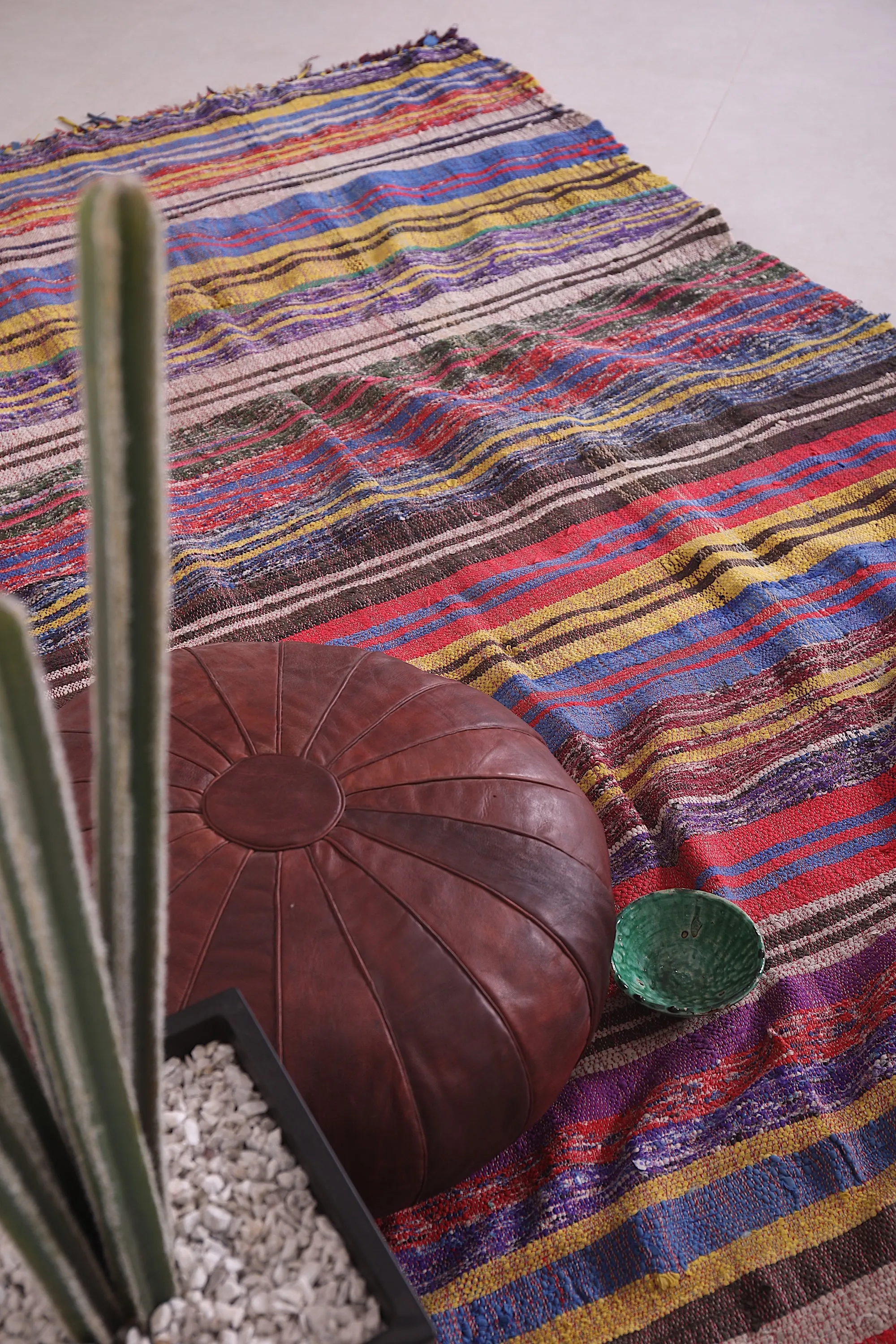 Colorful Moroccan kilim rug - 5.2 FT X 8.3 FT - Large berber carpet