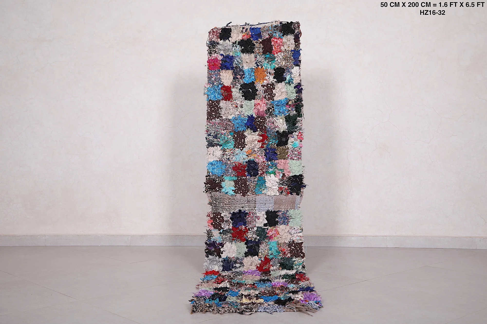 Colorful Runner Boucherouite Rug - 1.6 x 6.5 Feet