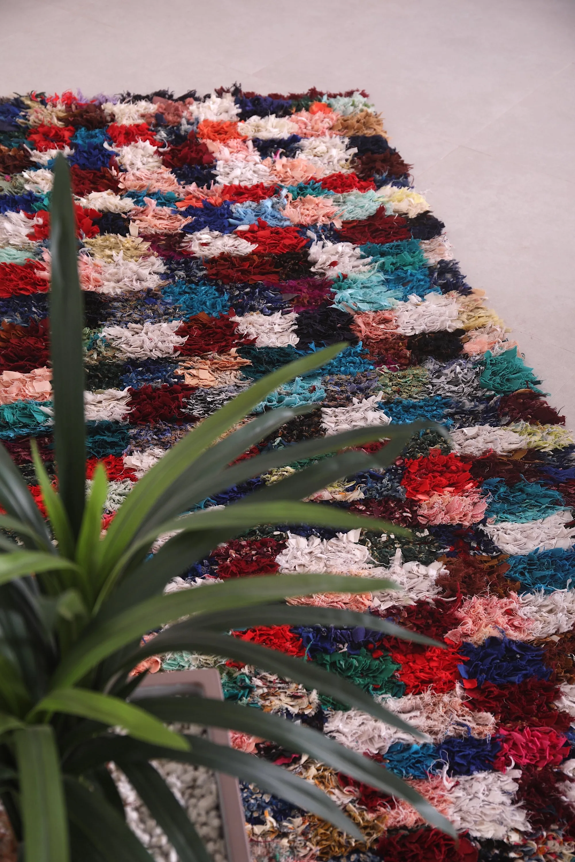 Colorful Runner Boucherouite Rug 3 x 7.6 Feet - Handcrafted Art