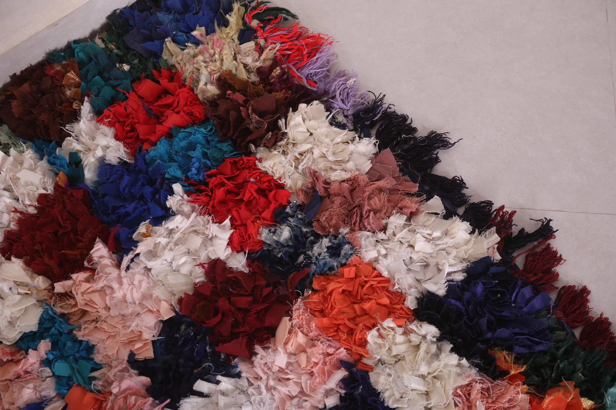 Colorful Runner Boucherouite Rug 3 x 7.6 Feet - Handcrafted Art