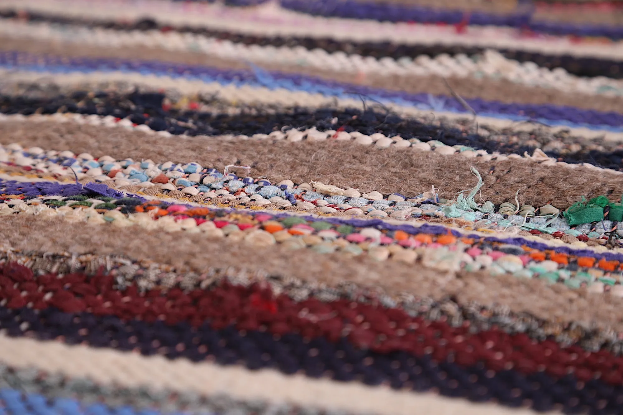 Colorful Runner Boucherouite Rug 4.3 x 7.7 Feet - Moroccan Handmade Beauty