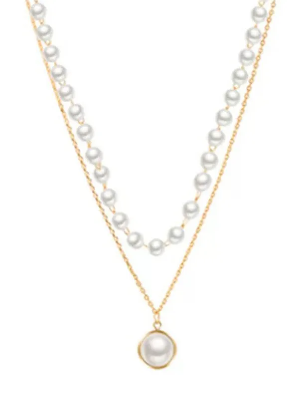 Combo Of Golden Pearl Pendant With Earring Set