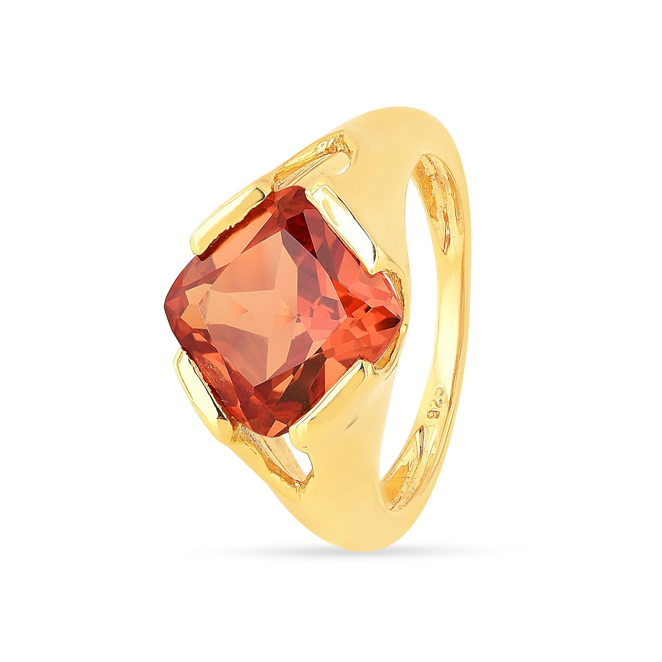 Cushion Peach Sapphire Ring