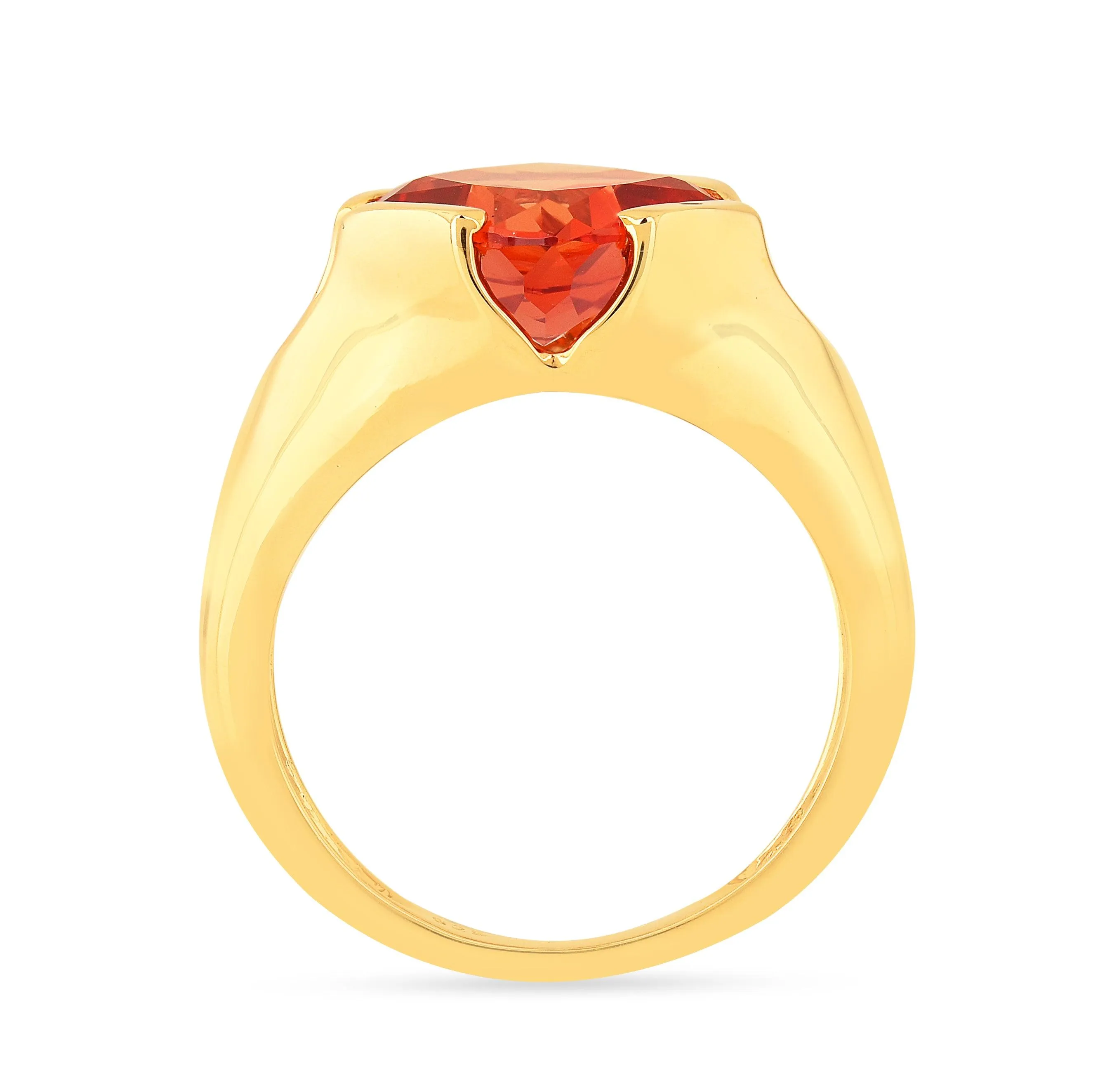 Cushion Peach Sapphire Ring