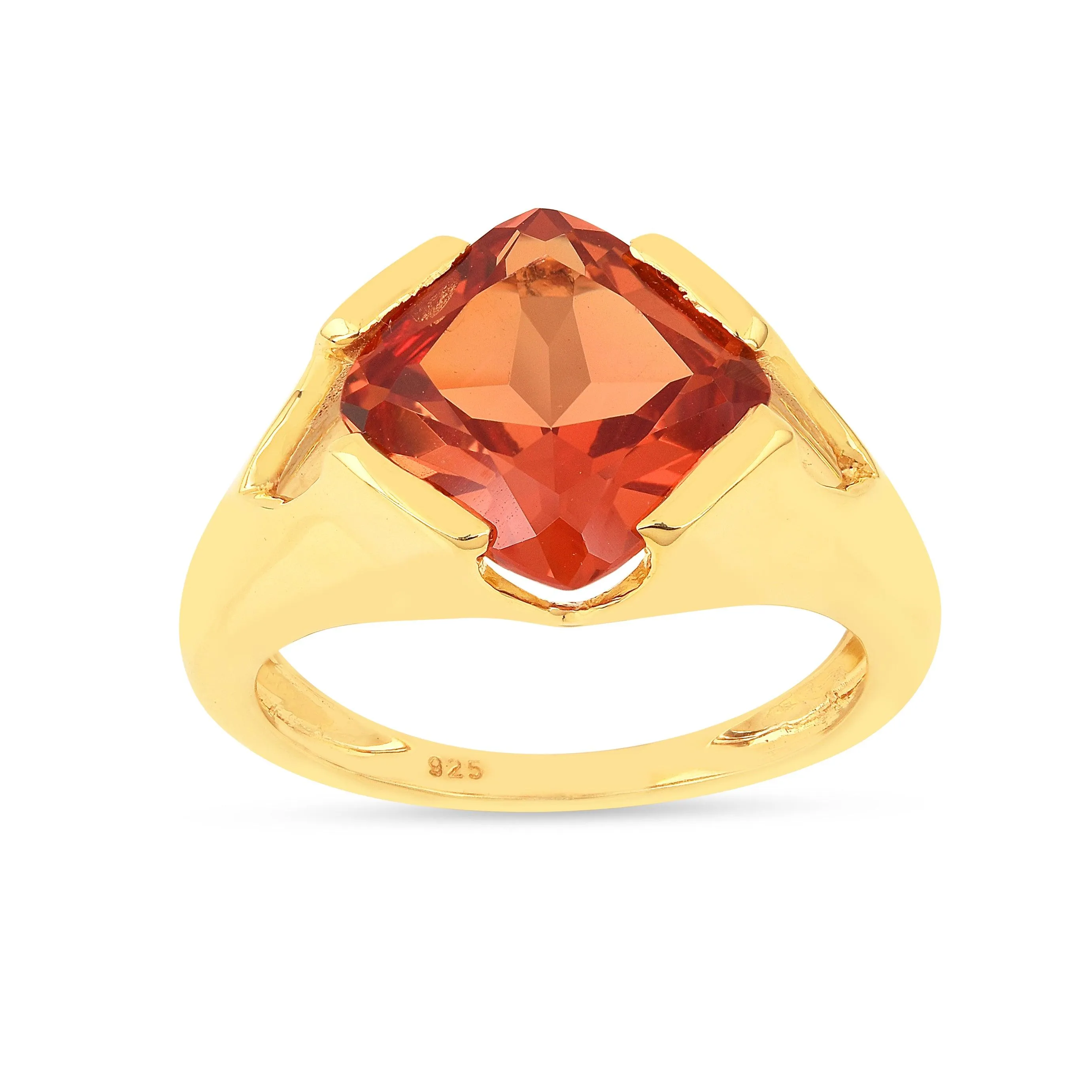 Cushion Peach Sapphire Ring