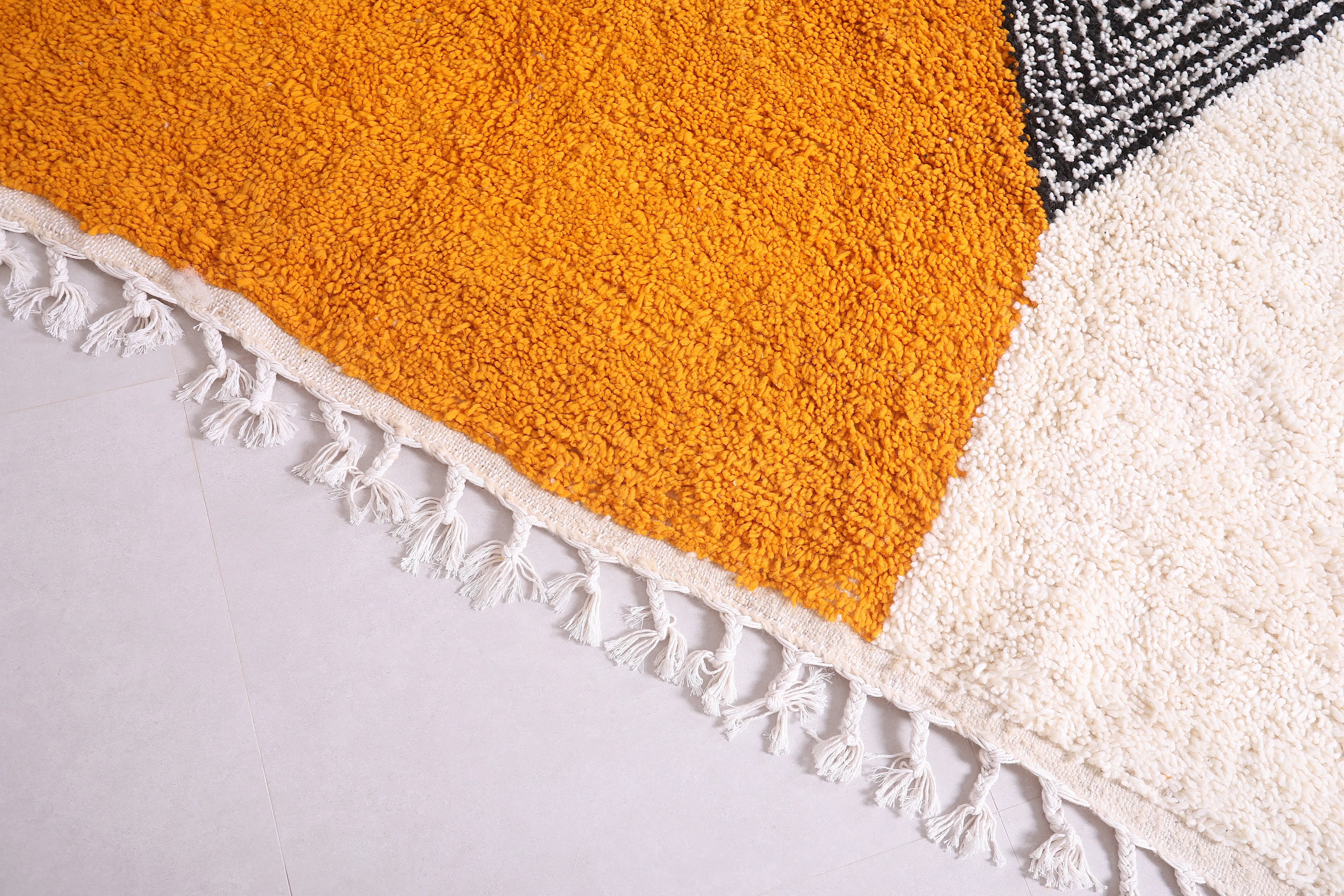 Custom handmade orange and Beige rug - Moroccan berber carpet - Wool rug