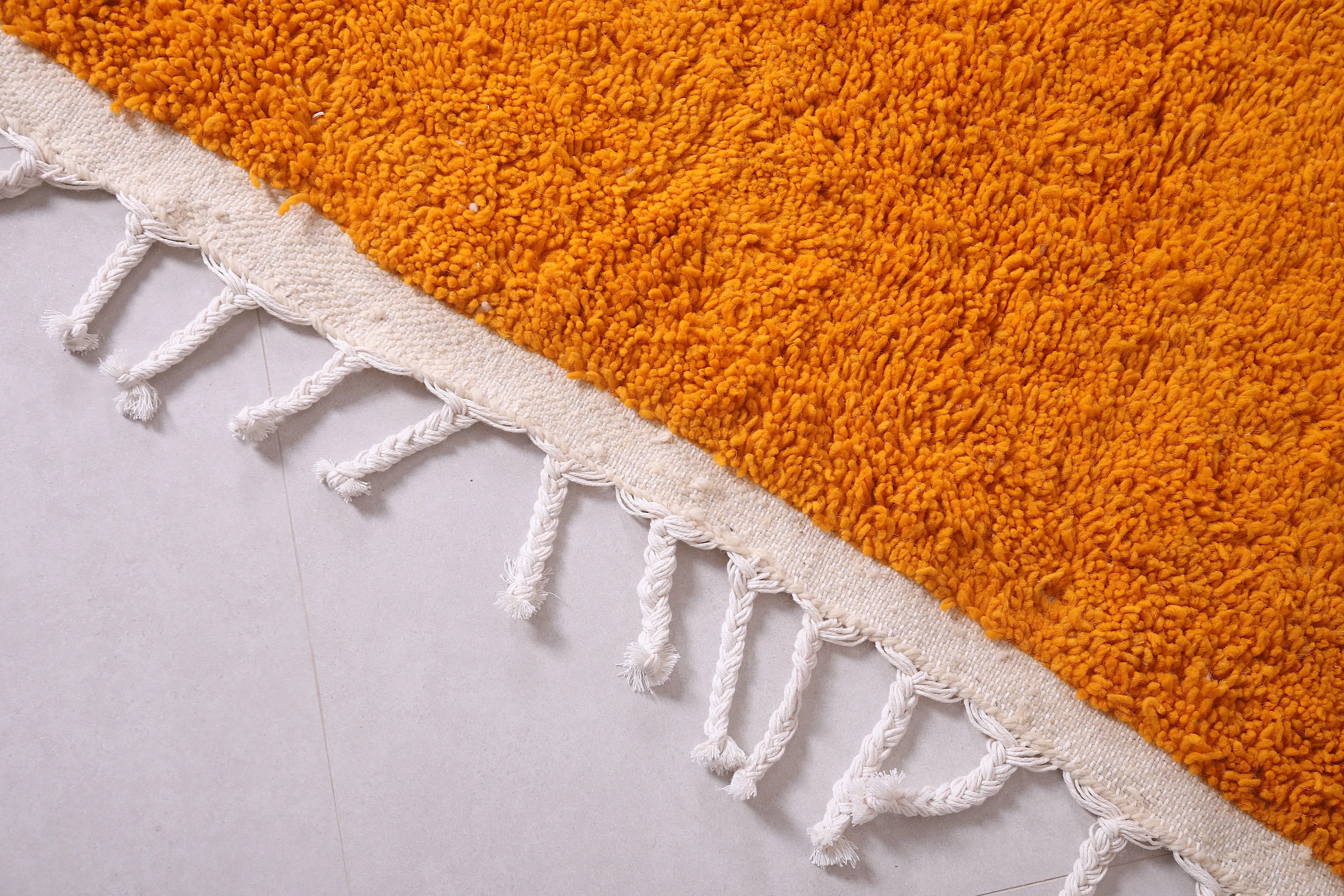 Custom handmade orange and Beige rug - Moroccan berber carpet - Wool rug