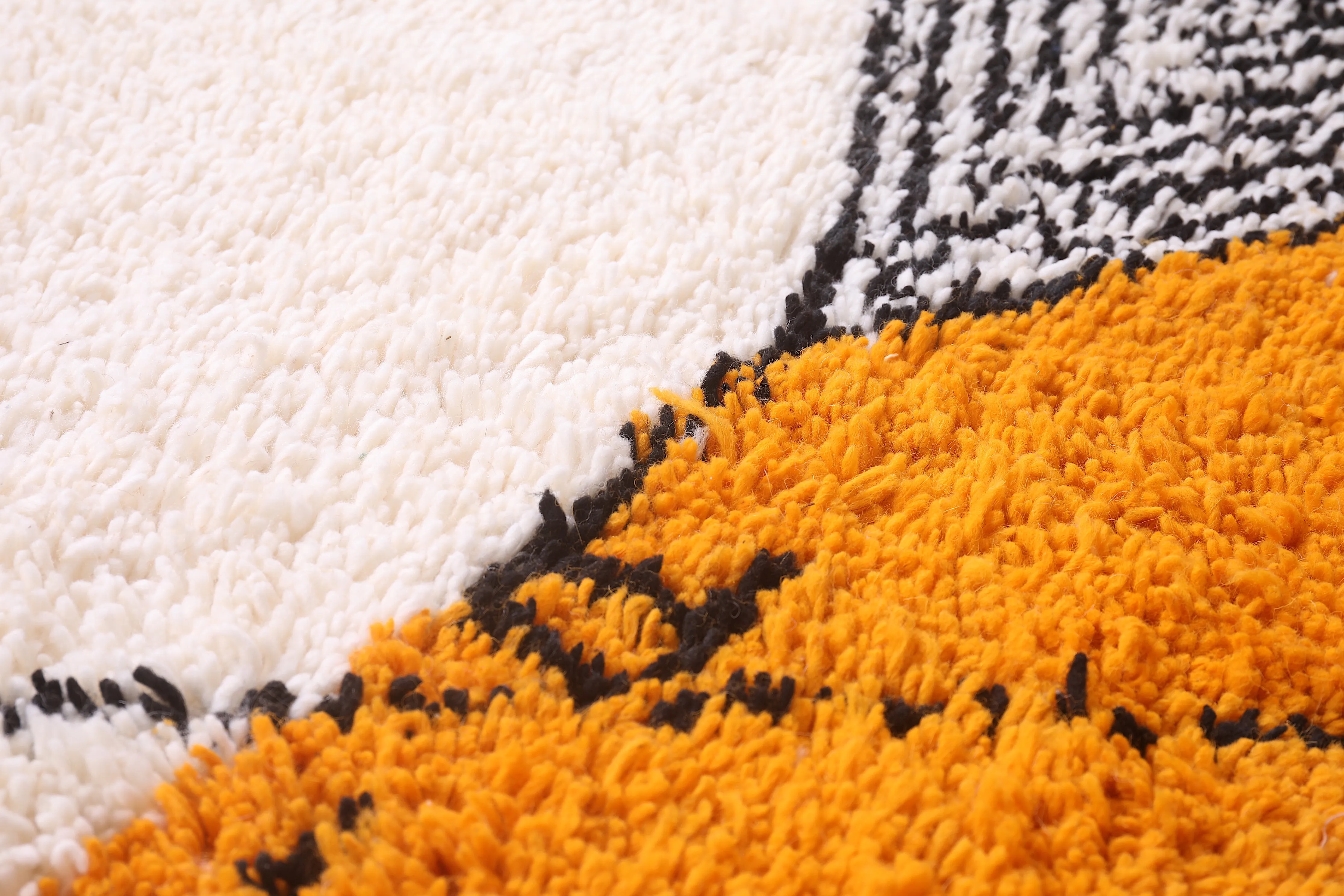 Custom handmade orange and Beige rug - Moroccan berber carpet - Wool rug