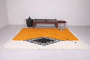Custom handmade orange and Beige rug - Moroccan berber carpet - Wool rug