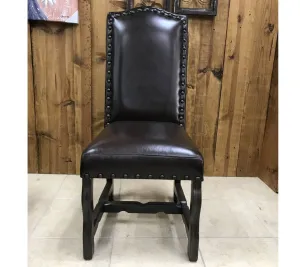 Custom Leather Dining Chair in Hunter Chocolate