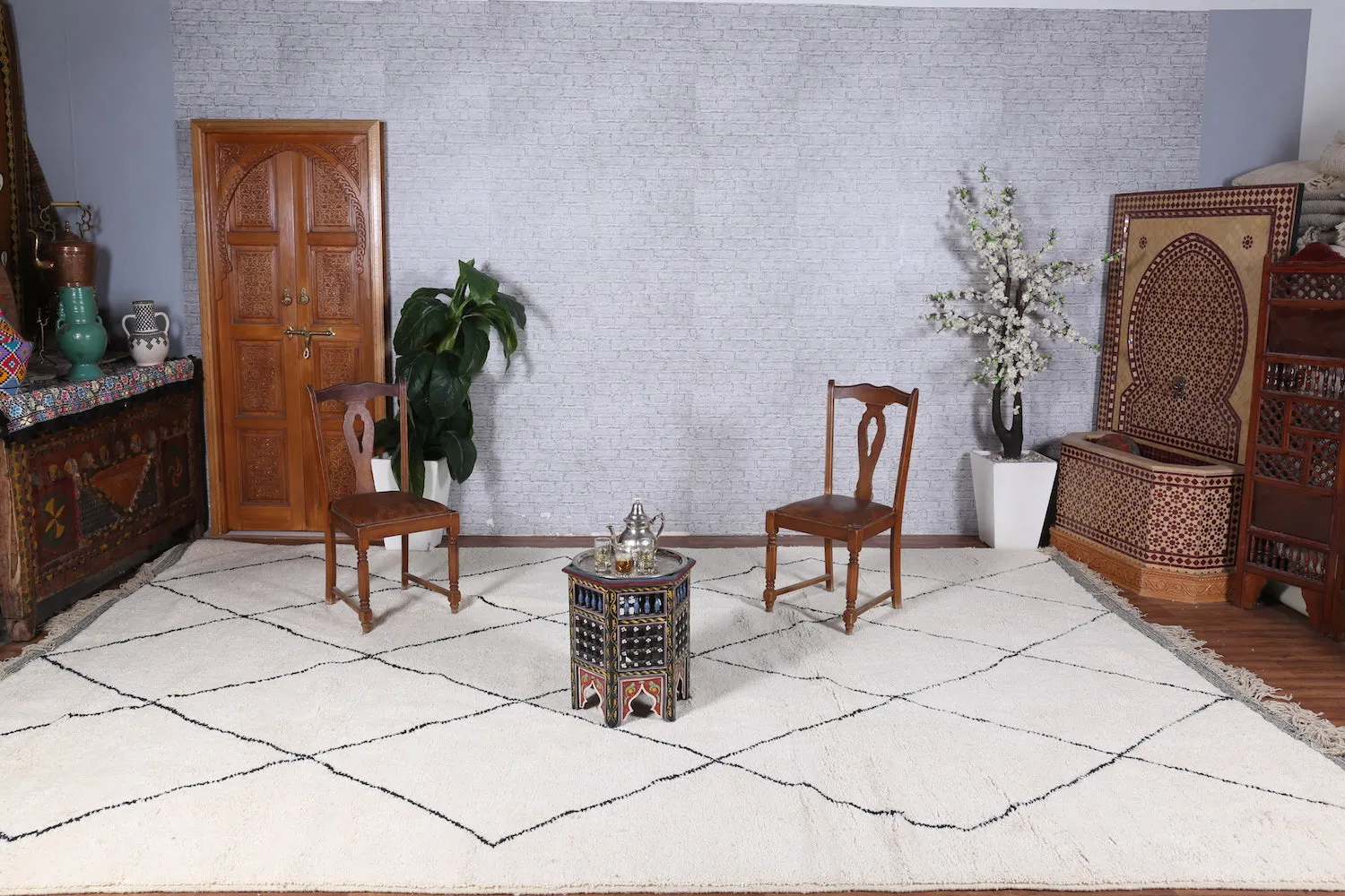 Custom Moroccan berber rug - beni ourain wool carpet