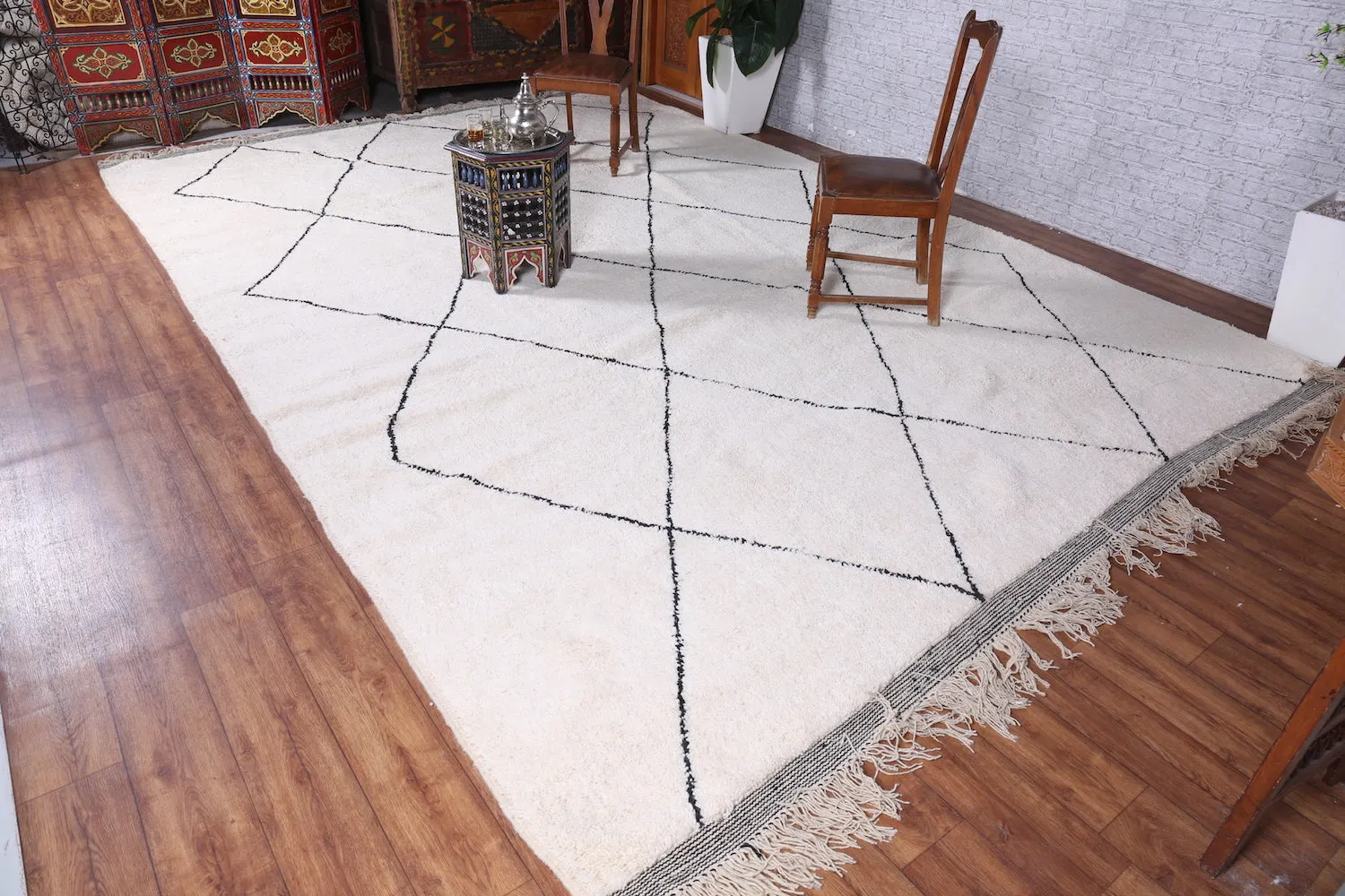 Custom Moroccan berber rug - beni ourain wool carpet