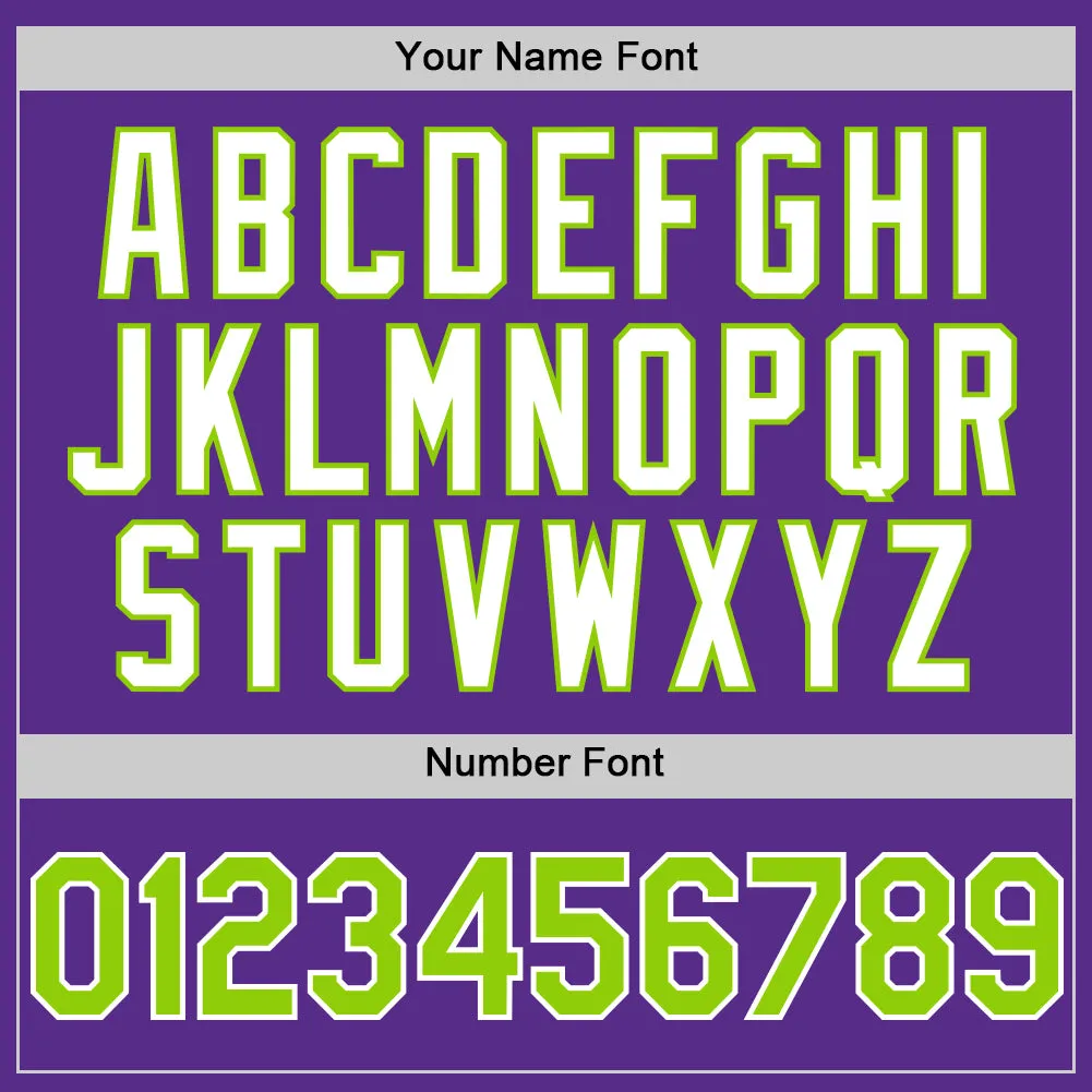 Custom Purple Neon Green-White 3D Pattern Design Gradient Style Twinkle Star Authentic Baseball Jersey