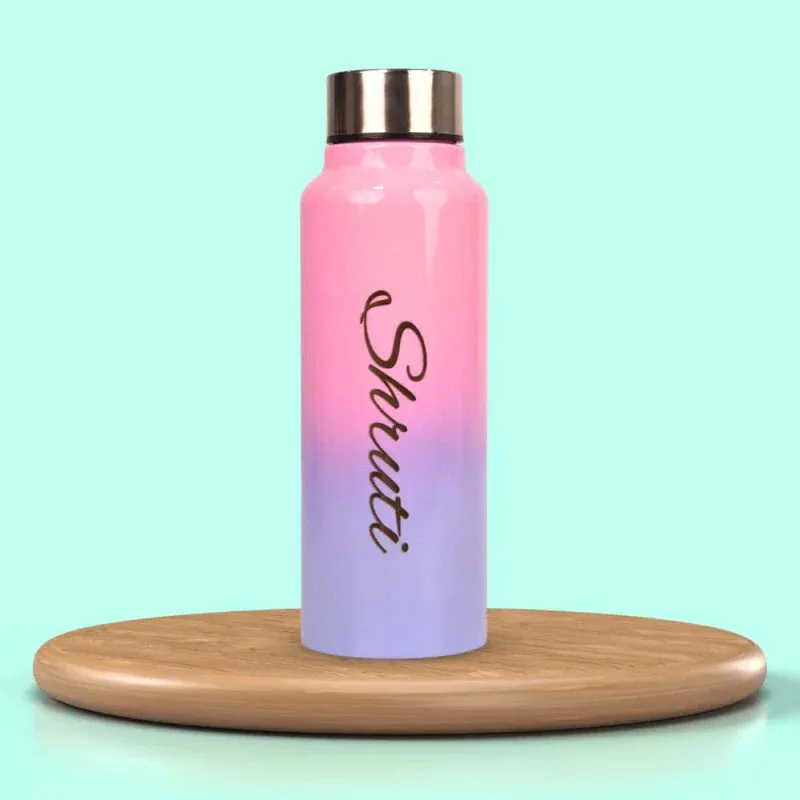 Customized Best Vegan Leather Combo with Water Bottle - Grey