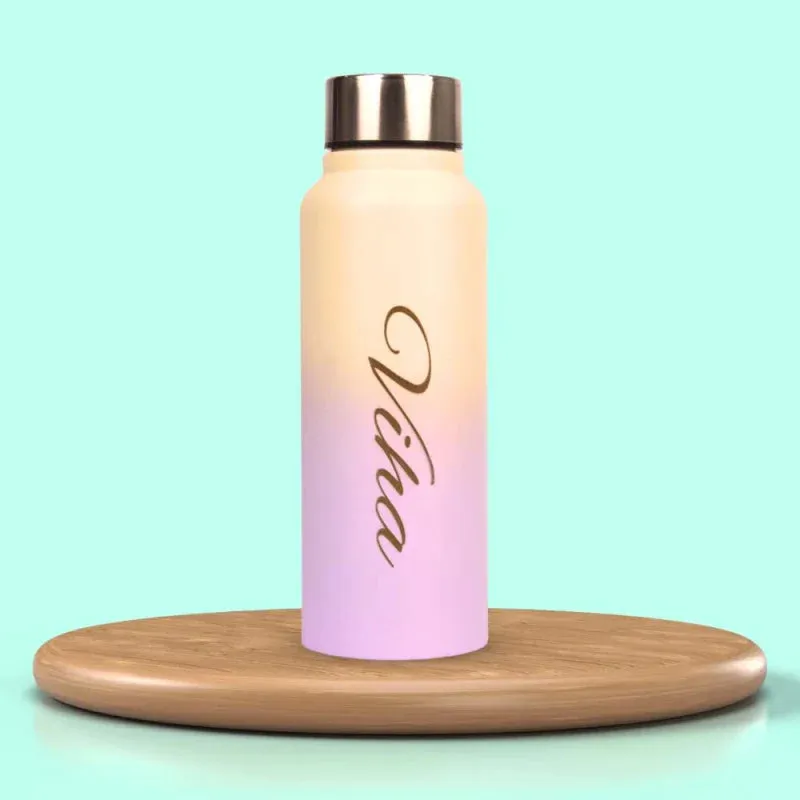 Customized Best Vegan Leather Combo with Water Bottle - Tan