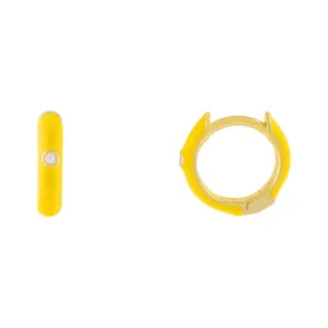 CZ Enamel Colored Huggie Earring