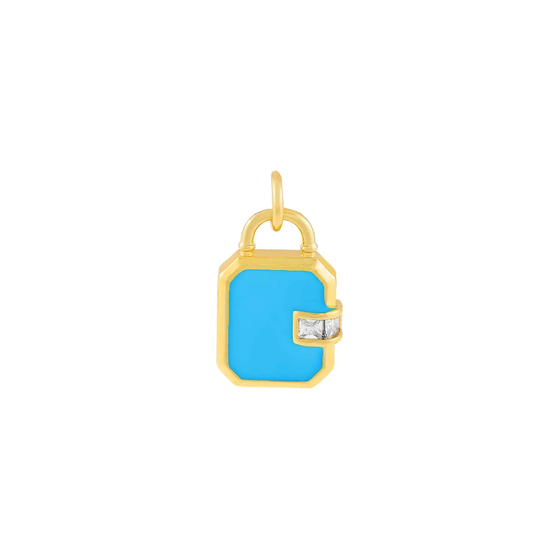 CZ Enamel Lock Charm