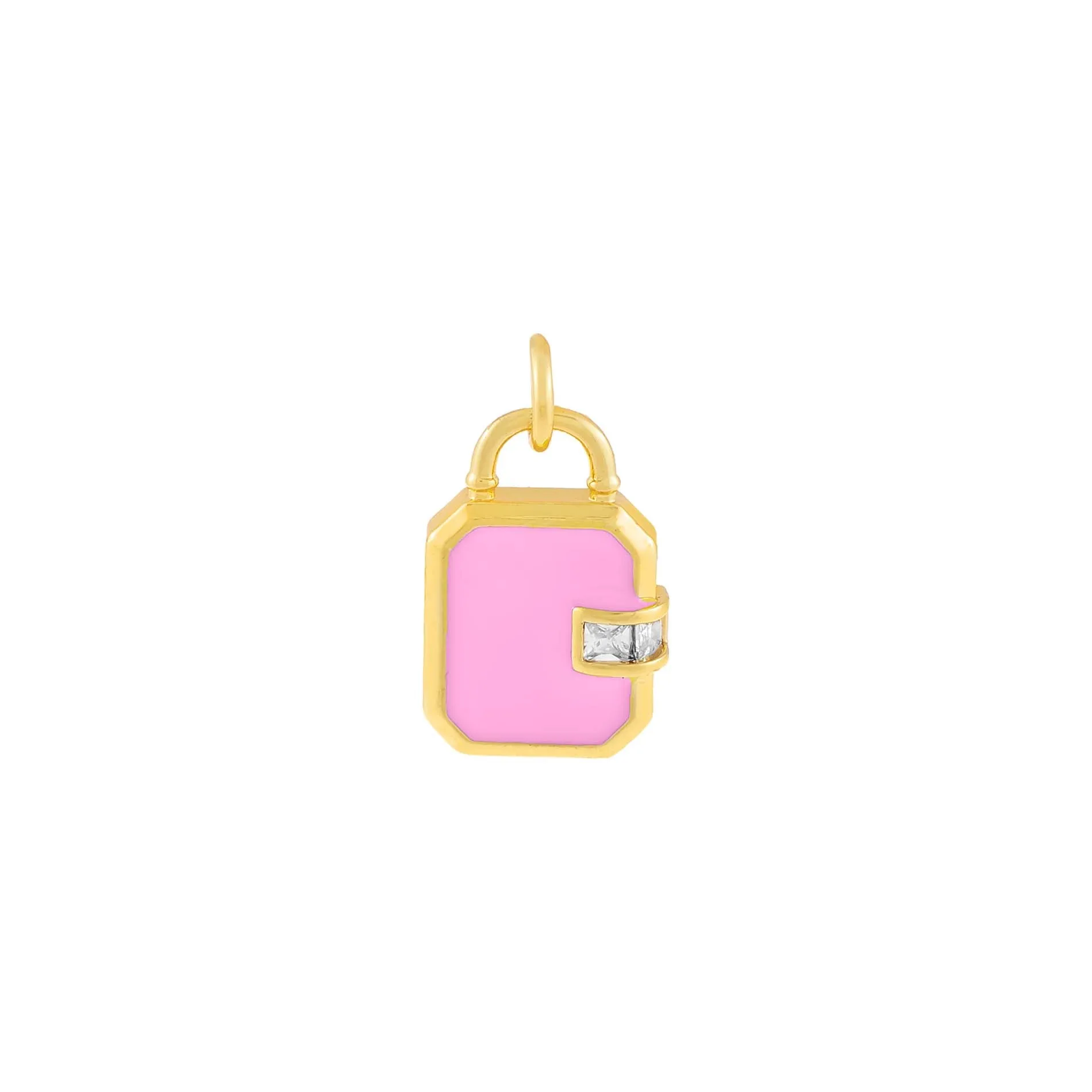 CZ Enamel Lock Charm